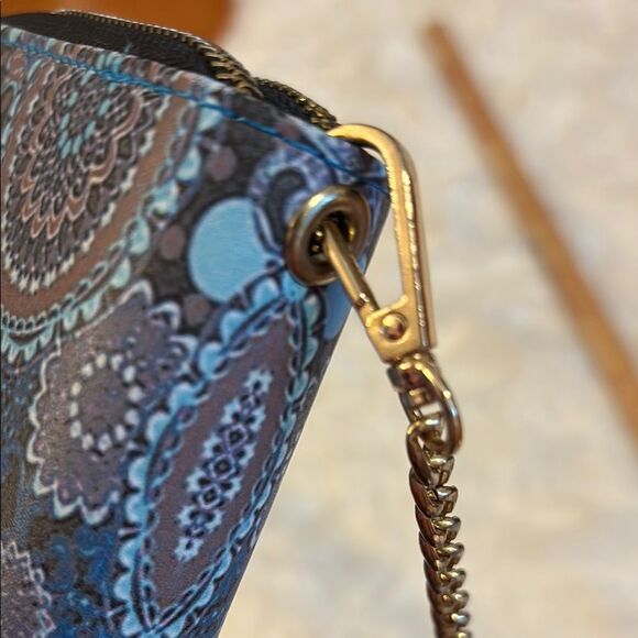 Elegant Blue Paisley Women's Crossbody Wallet NWOT - Picture 9 of 10